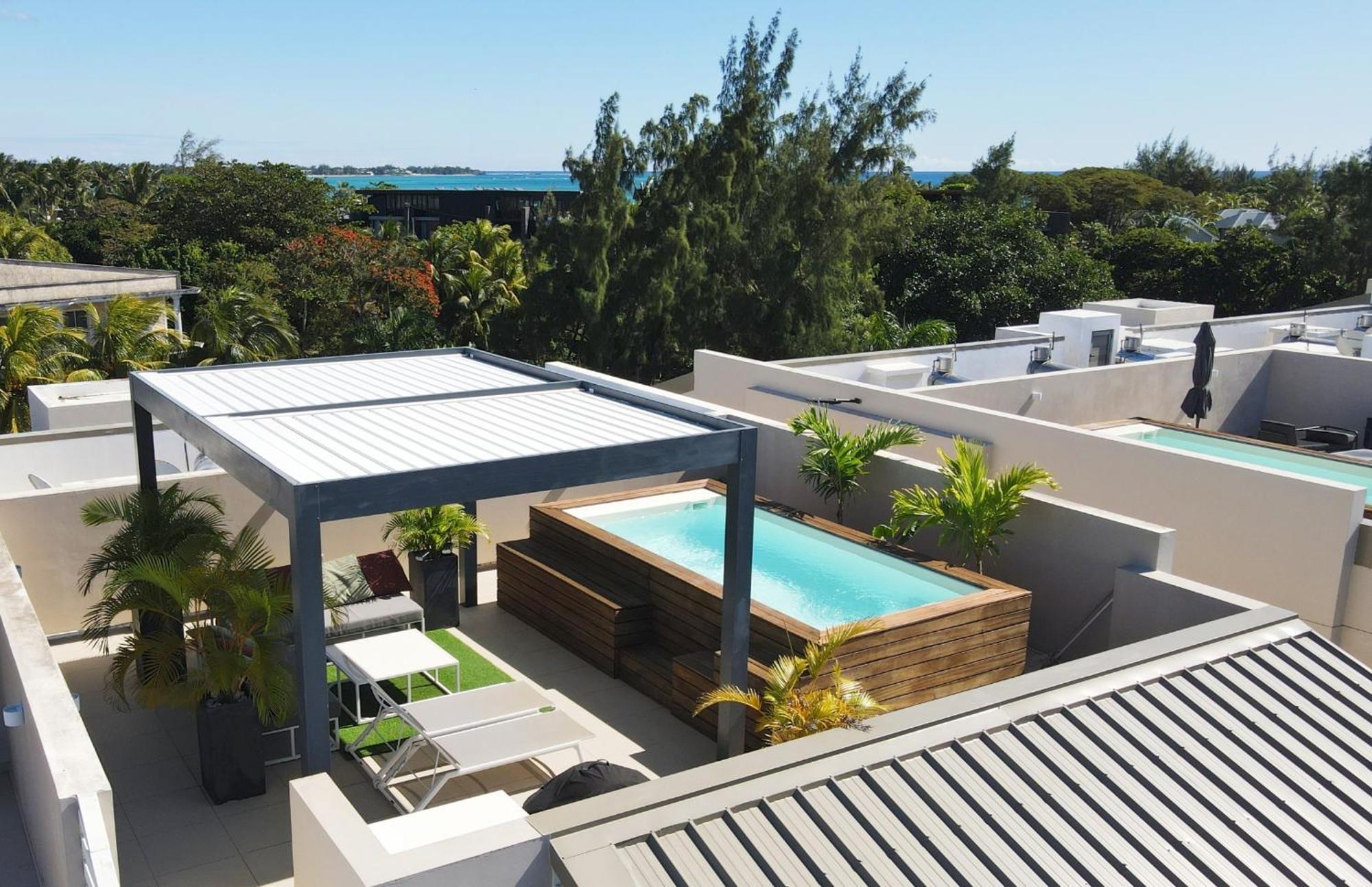 Villa Eden 2 bedroom with Private Rooftop Terrace&Pool, Ki Residences, Pereybère, Grand Baie Esterno foto