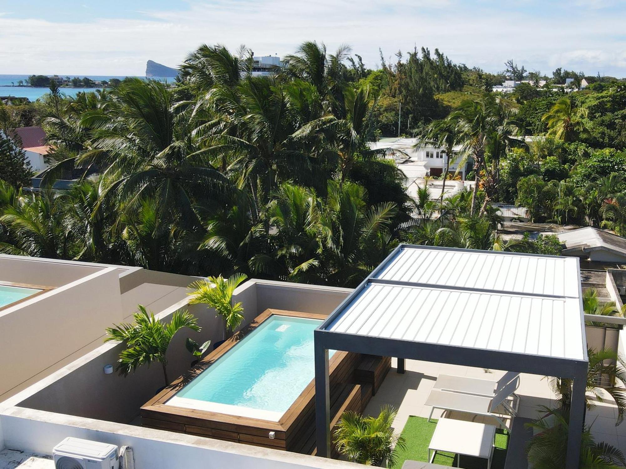 Villa Eden 2 bedroom with Private Rooftop Terrace&Pool, Ki Residences, Pereybère, Grand Baie Esterno foto